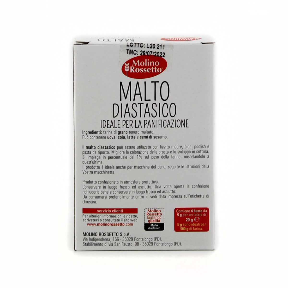 Molino Rossetto Malto Diastasico 4 Buste 20g