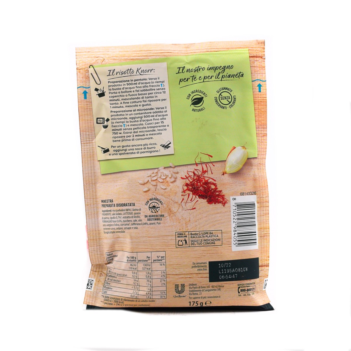 Knorr Risotto Milanese 175g Paladini Otello Supermercati