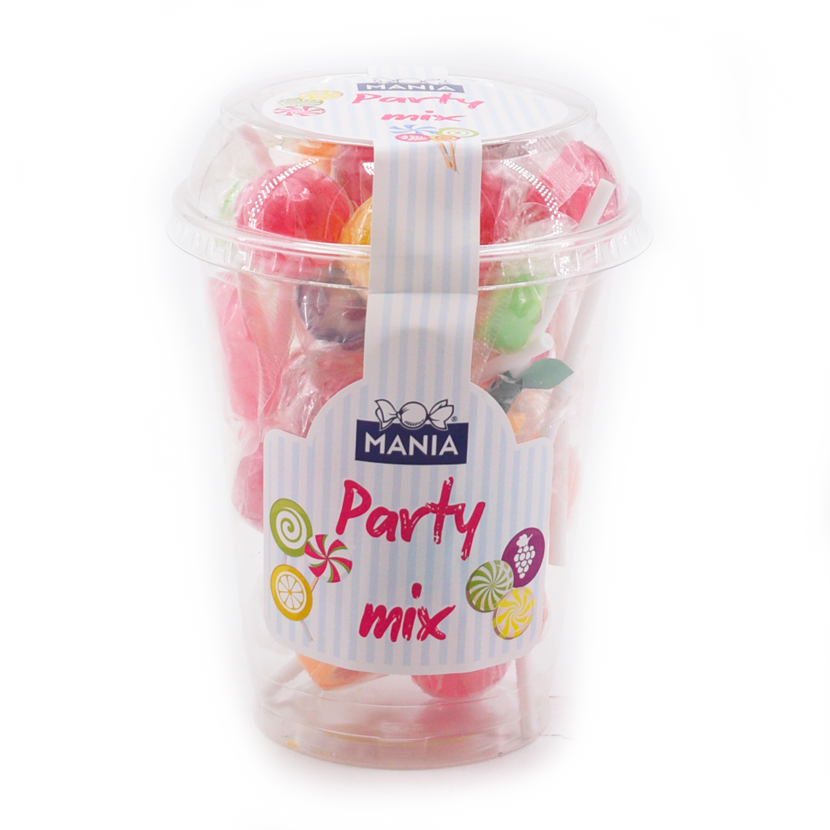Mania Bicchiere Party Mix, Caramelle Dure Gusto Frutta e Cola 200g