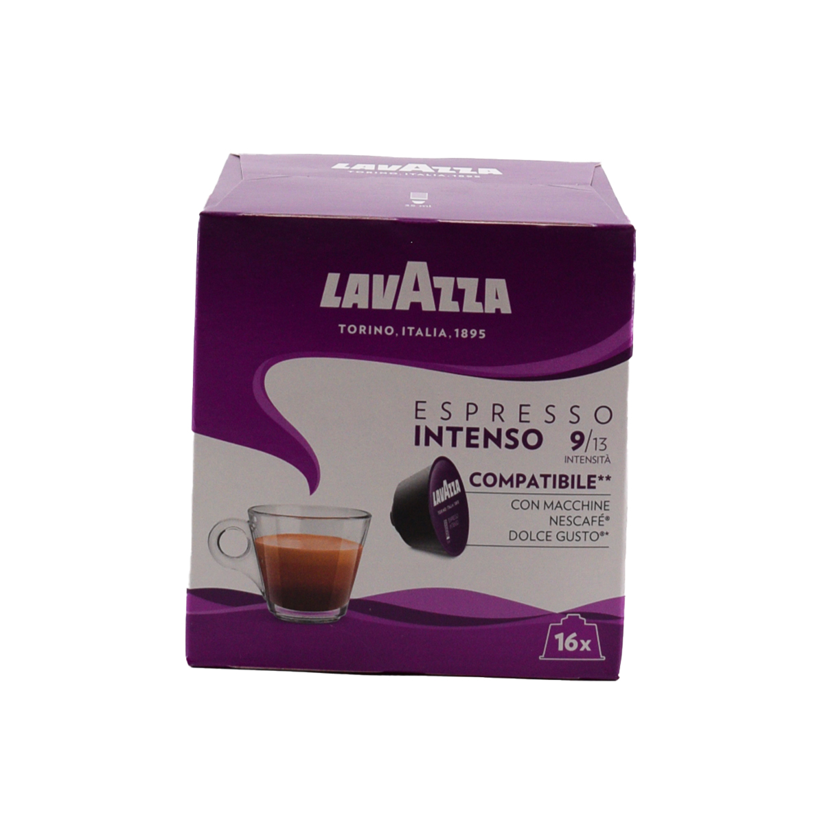 Lavazza Caffè Espresso Intenso, Capsule Compatibili con Nescafè Dolce Gusto,  16 capsule