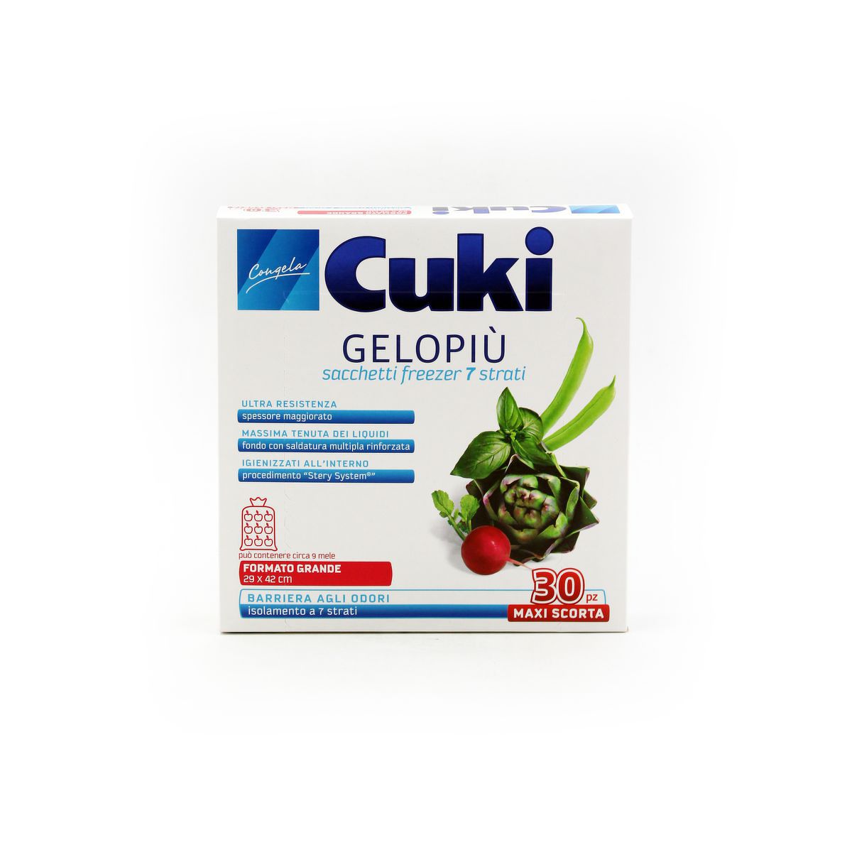 Cuki Gelopiù Sacchetti Freezer 7 Strati 29x42cm 30 Pezzi