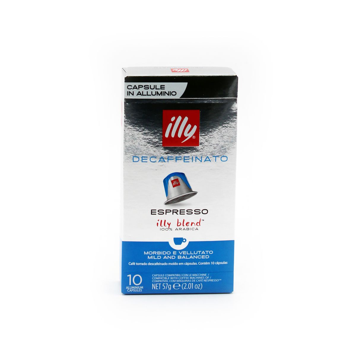 Illy Caffè Decaffeinato 100% Arabica, 10 Capsule 57g Compatibile