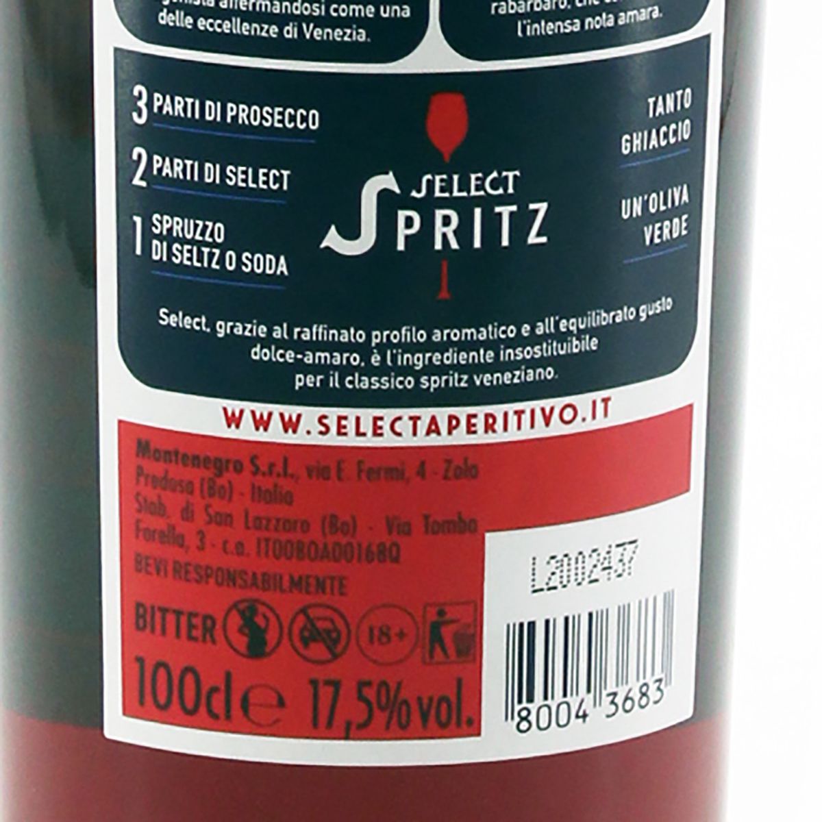 Select Bitter Aperitivo 1l  Paladini Otello Supermercati