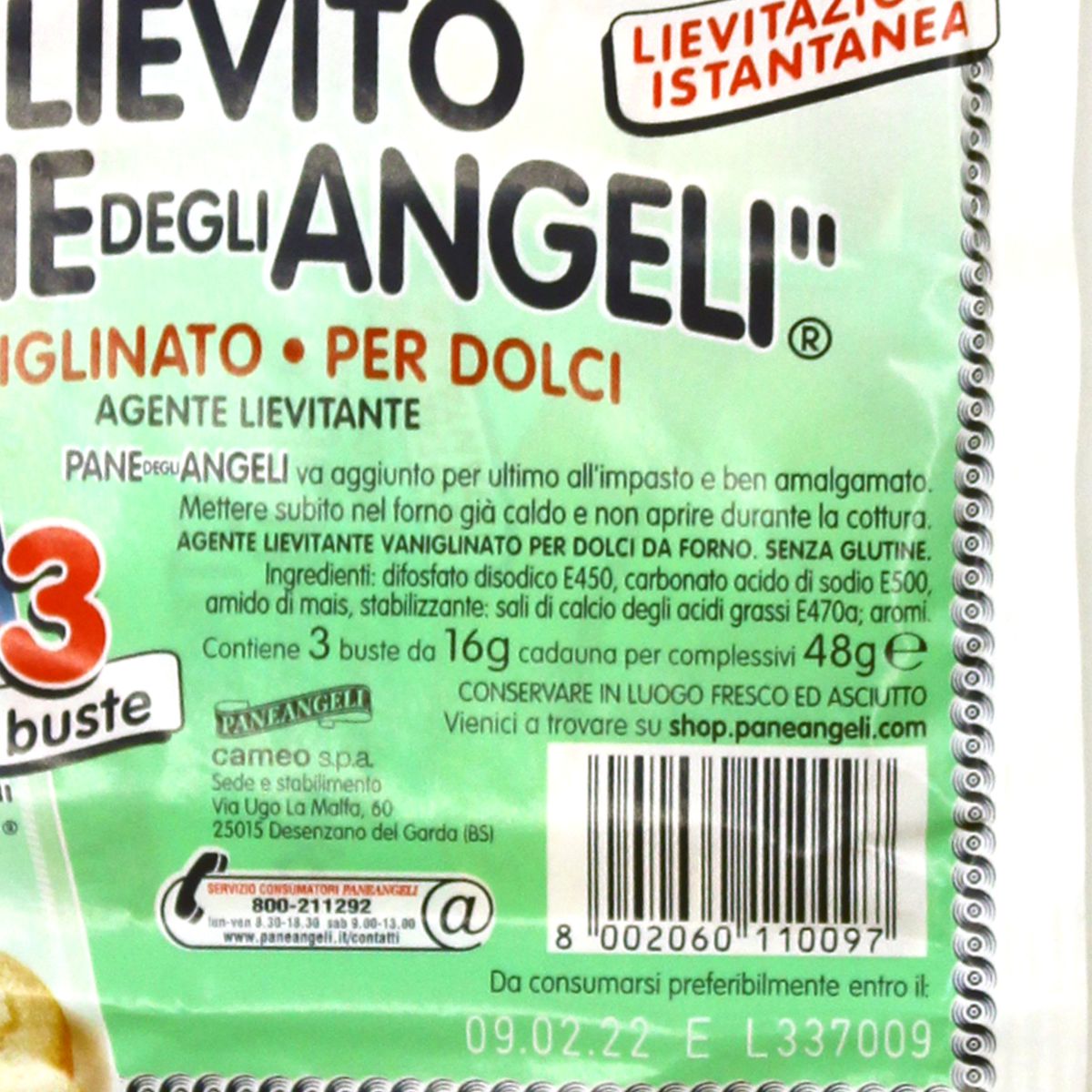 Cameo Paneangeli, Lievito Vanigliato per Dolci 3x16g