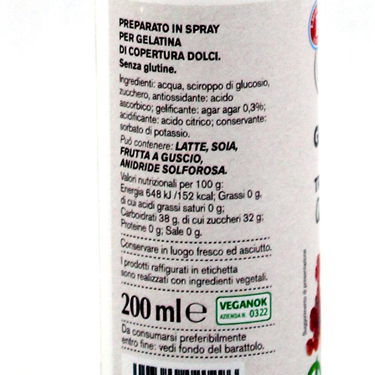 Rebecchi Torta Natura, Gelatina Spray Trasparente con Agar Agar 200ml