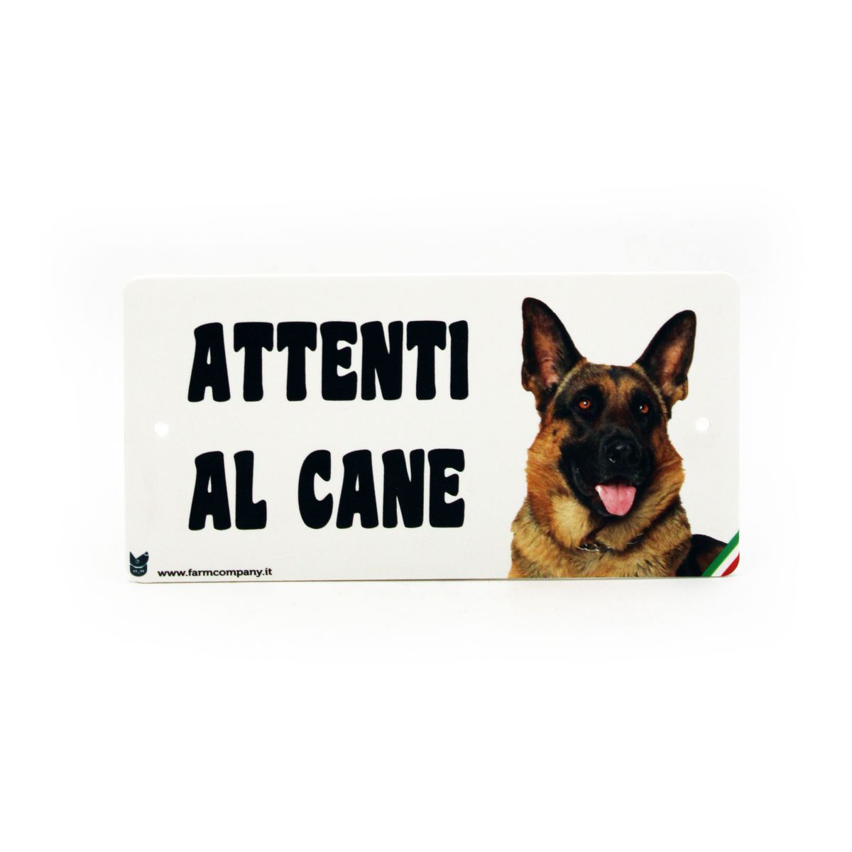Cartello 'Attenti Al Cane' In Alluminio 3mm Con Stampa UV - Design Pastore Tedesco Per Esterni, Resistente Alle Intemperie