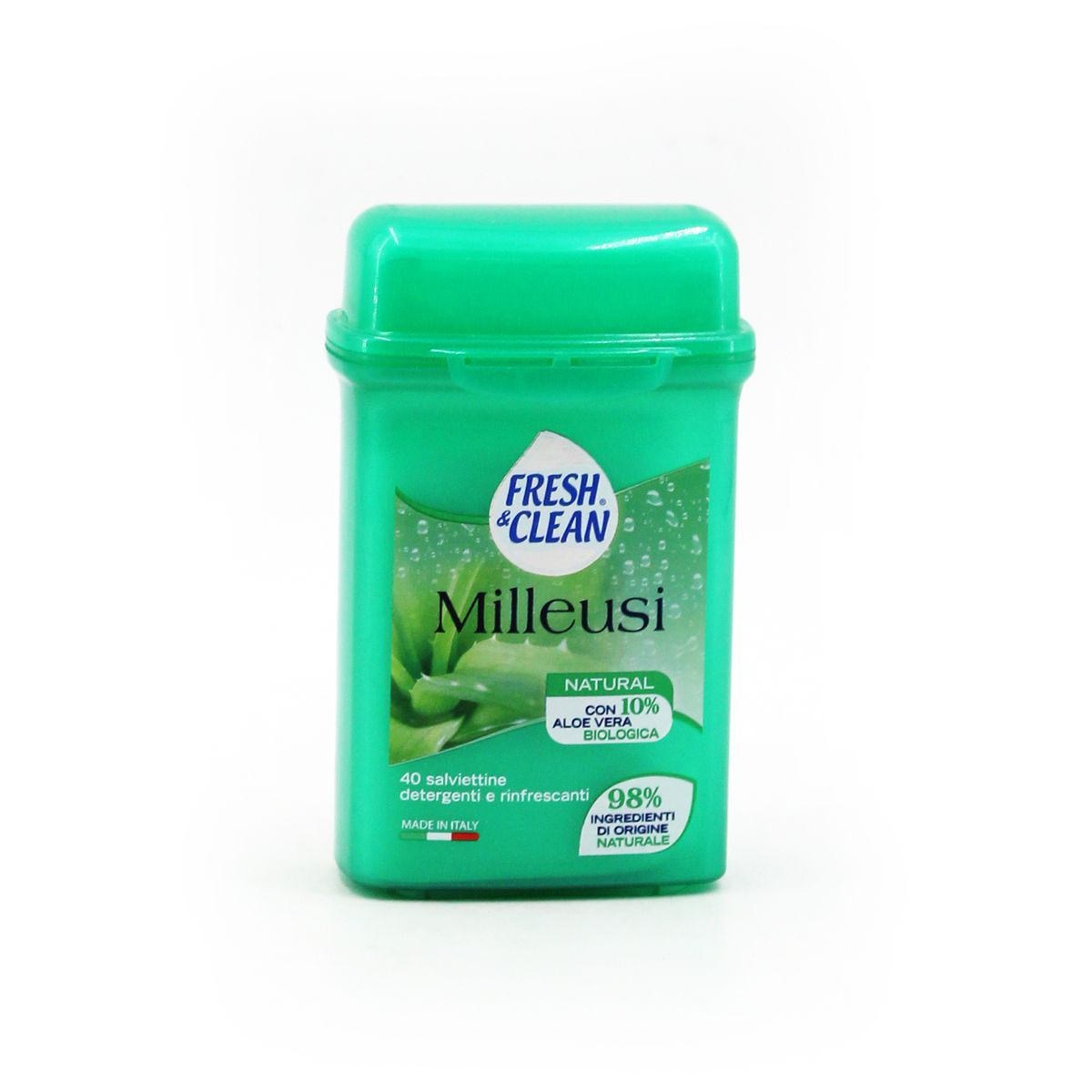Fresh e Clean Salviettine Milleusi con Aloe Vera Biologica 40 salviette